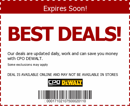 CPO DEWALT Promo Code