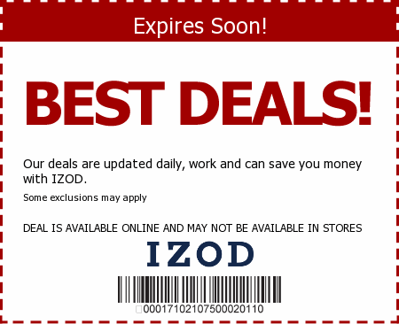 Izod Outlet Stores Promo Code