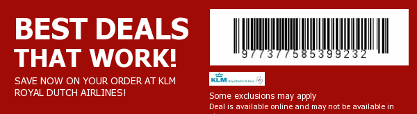 KLM Royal Dutch Airlines Coupon
