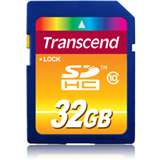 Transcend 32GB TS32GSDHC10 Secure Digital High Capacity (SDHC) Card - Class 10 Coupons